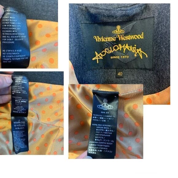 Vivian Westwood Anglomania dark gray wool designer blazer size 40 - Picture 13 of 14